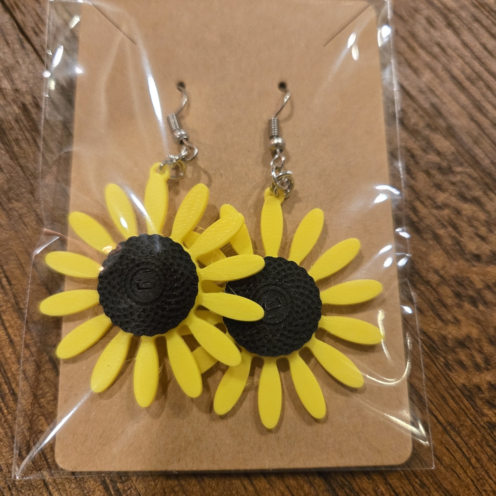 Vibrant Yellow Sunflower Earrings